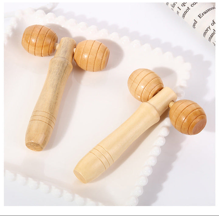Wood Face Roller Massager | Handheld Meridian Tool