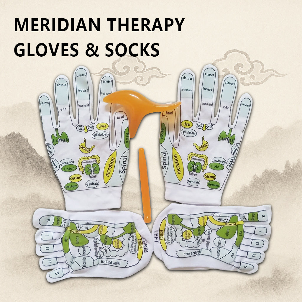 Acupressure Socks & Gloves Set | Reflexology Map