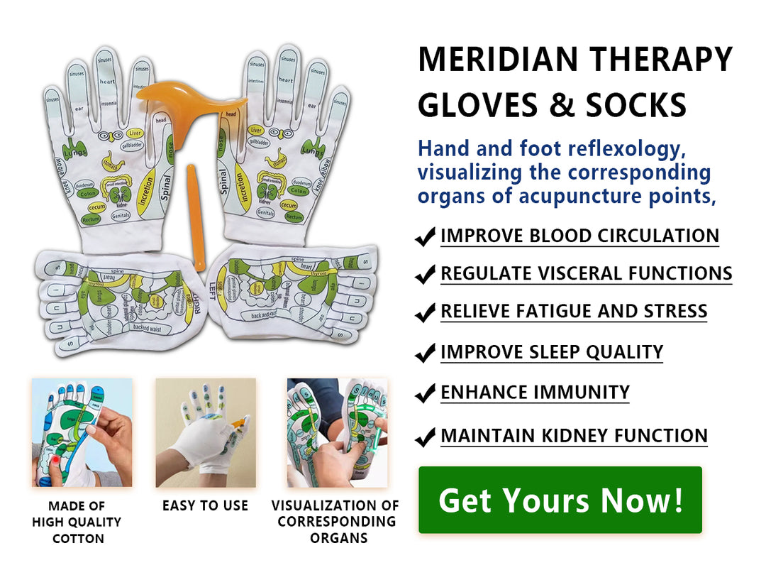 Acupressure Socks & Gloves Set | Reflexology Map