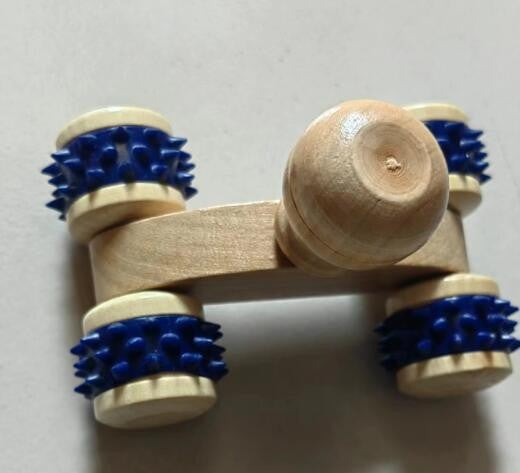 Wooden Wheel Roller Massager | Portable Acupressure Tool