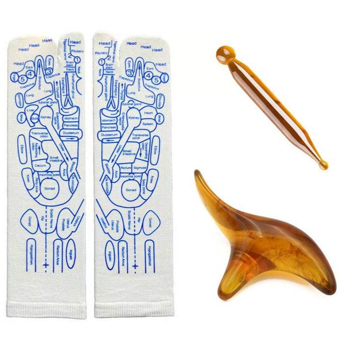 Acupressure Socks & Reflexology Stick Set