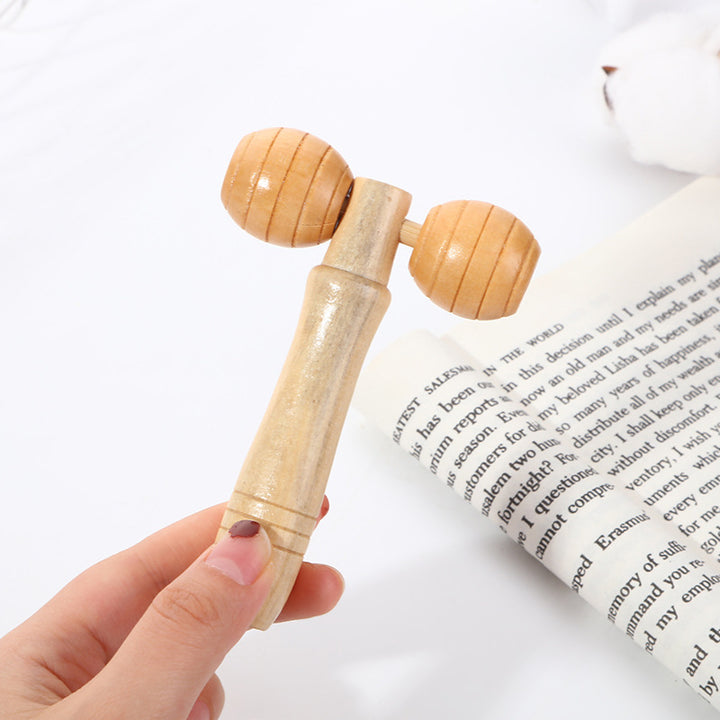Wood Face Roller Massager | Handheld Meridian Tool