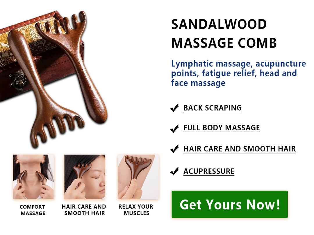 Wooden Massage Comb for meridian dredging & anti-hair loss