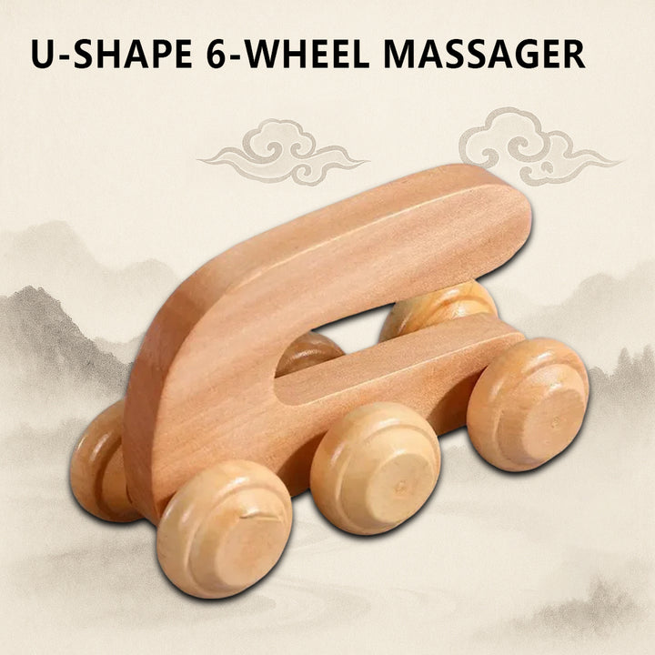 Wooden Wheel Roller Massager | Portable Acupressure Tool