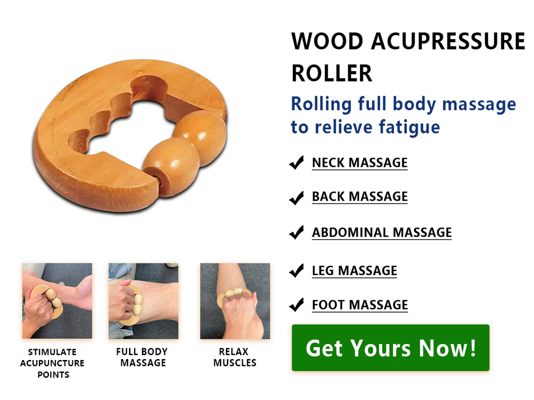 Wooden Wheel Roller Massager | Portable Acupressure Tool