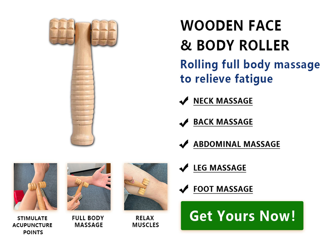 Wood Face Roller Massager | Handheld Meridian Tool