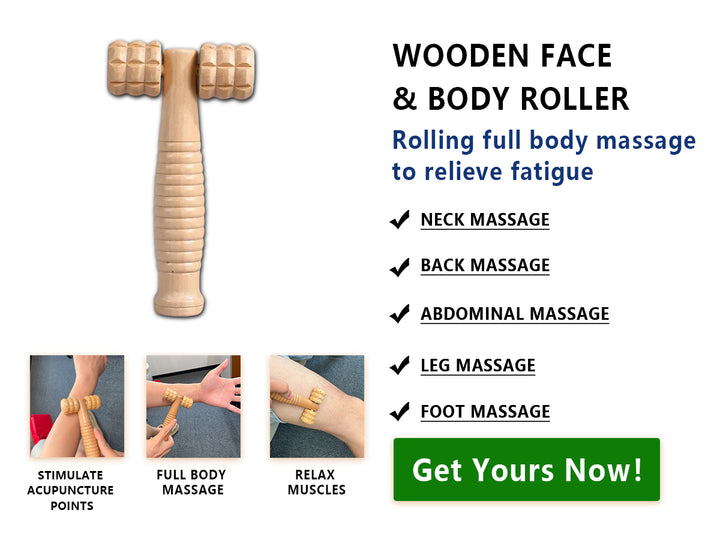 Wood Face Roller Massager | Handheld Meridian Tool