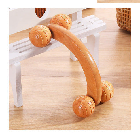 Wood 4-Wheel Massager | Portable Meridian Roller