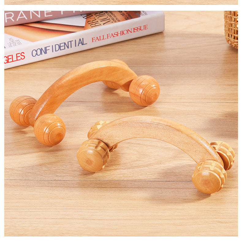 Wood 4-Wheel Massager | Portable Meridian Roller
