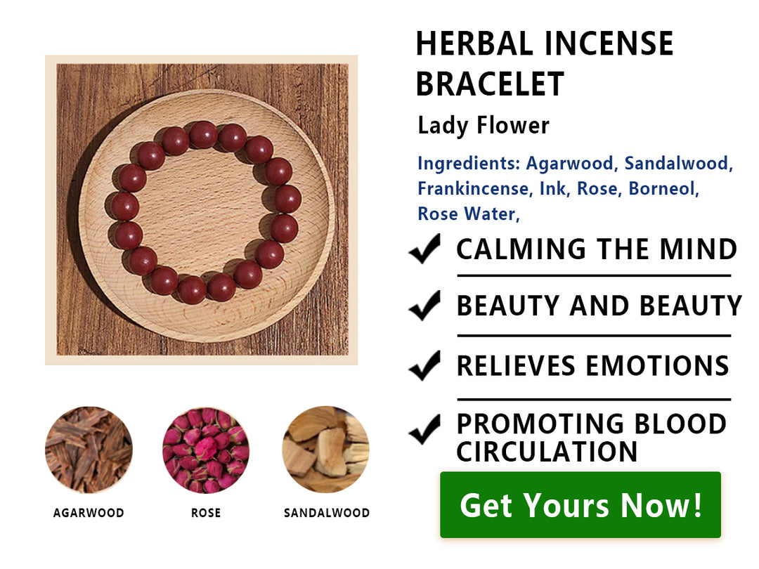 Herbal Incense Bracelet | Agarwood, Rose, Licorice