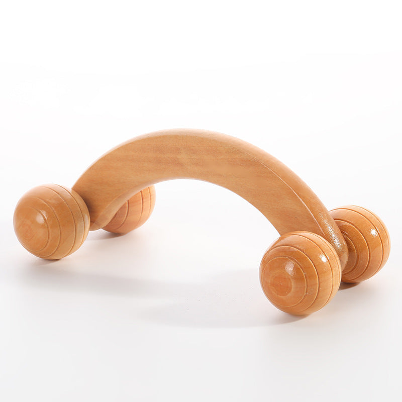 Wood 4-Wheel Massager | Portable Meridian Roller